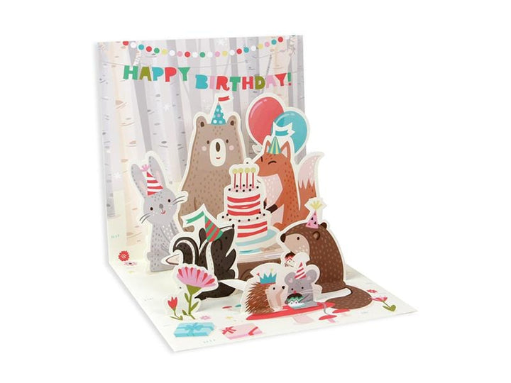 Up With Paper Card Woodland Animals Birthday Pop-Up Card
