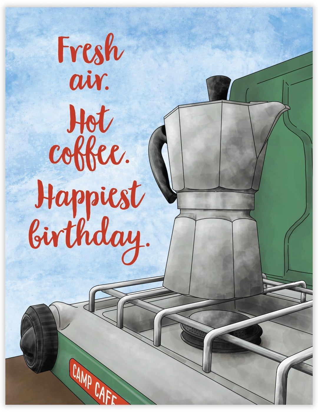 Waterknot Card Camp Coffee Birthday Card