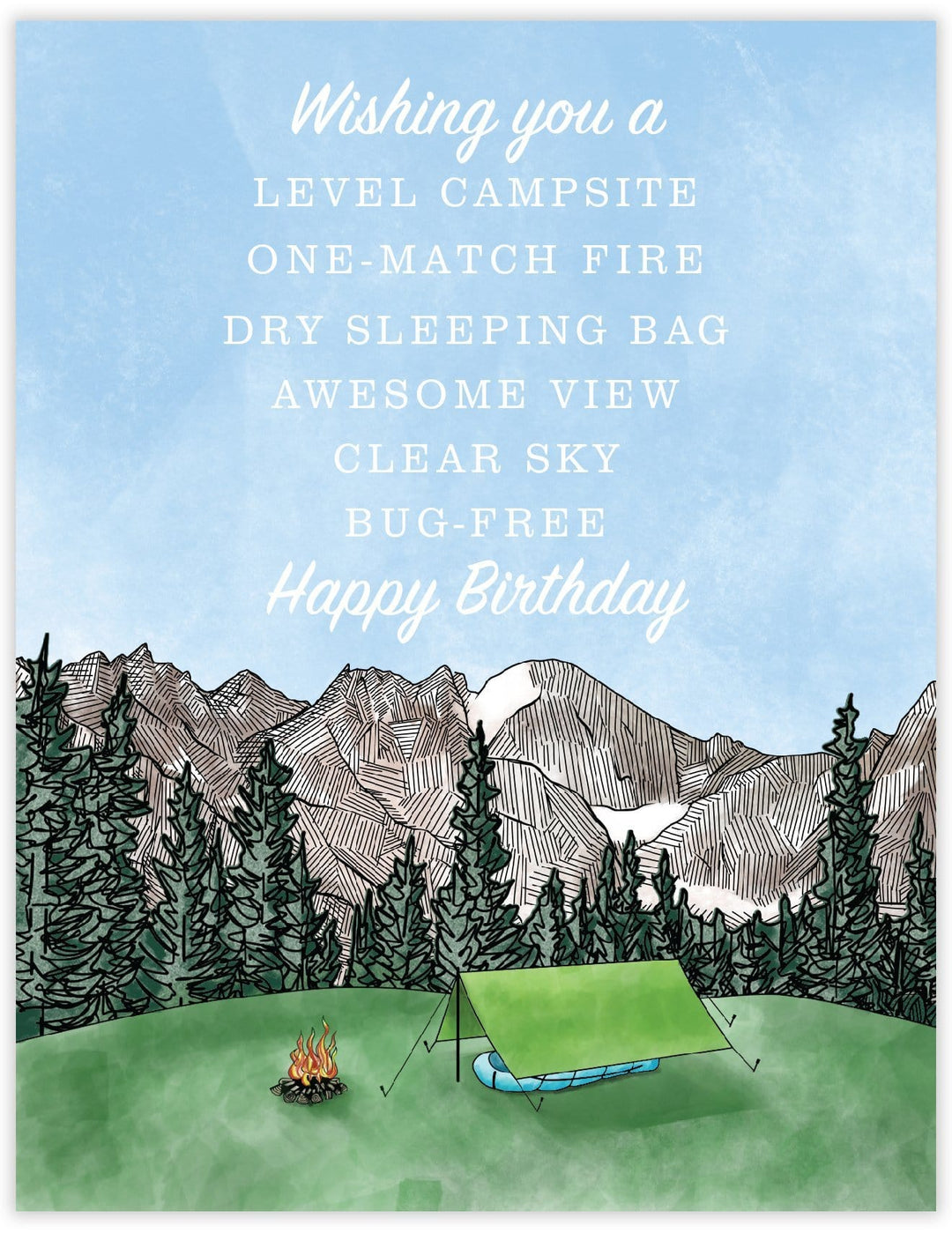 Waterknot Card Camping Wish Birthday Card