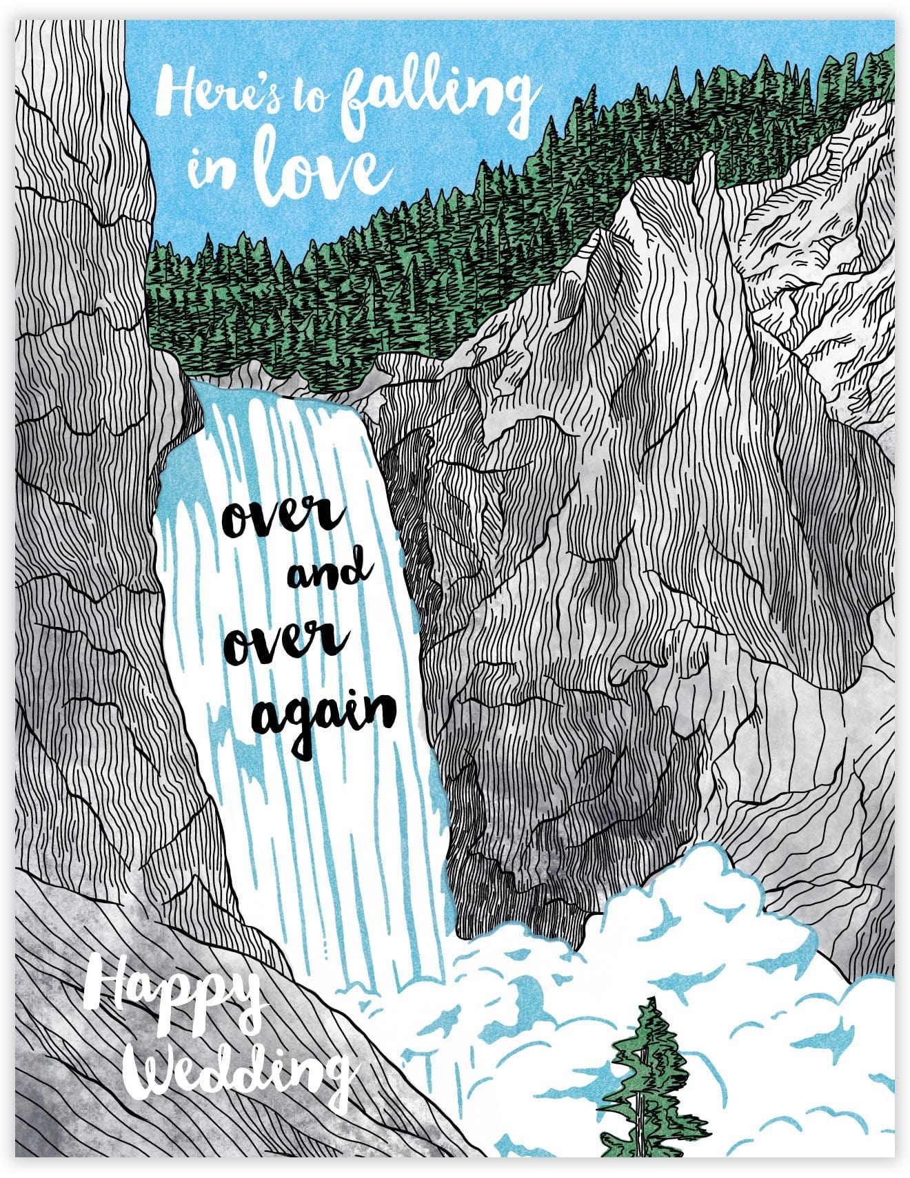 Waterknot Card Falling in Love Wedding Card