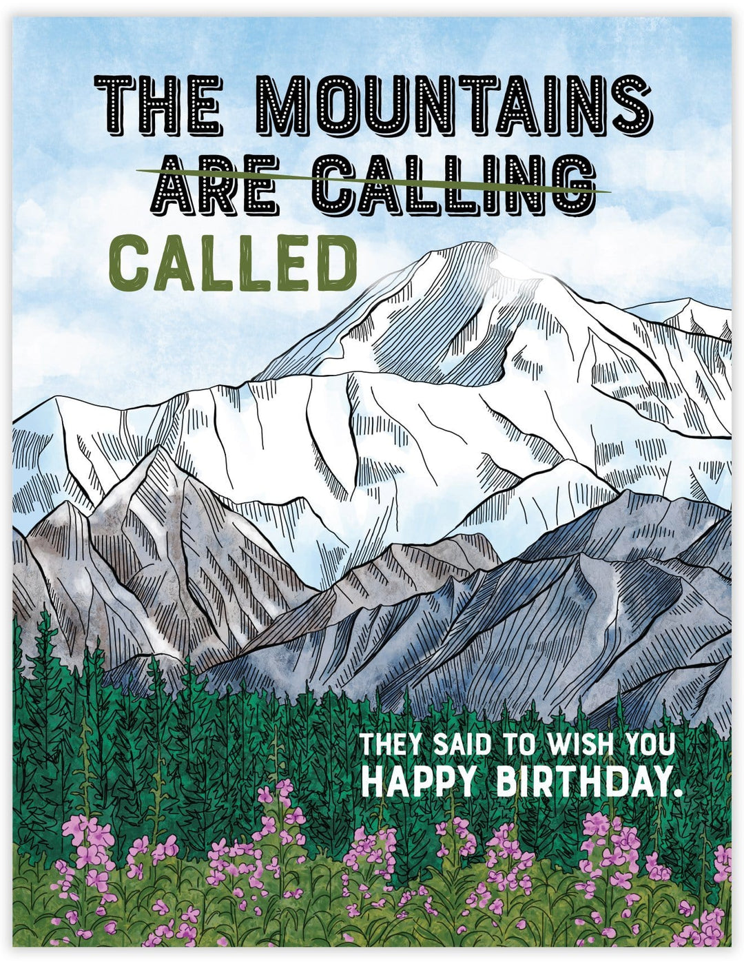 Waterknot Card Mountains Called Birthday Card