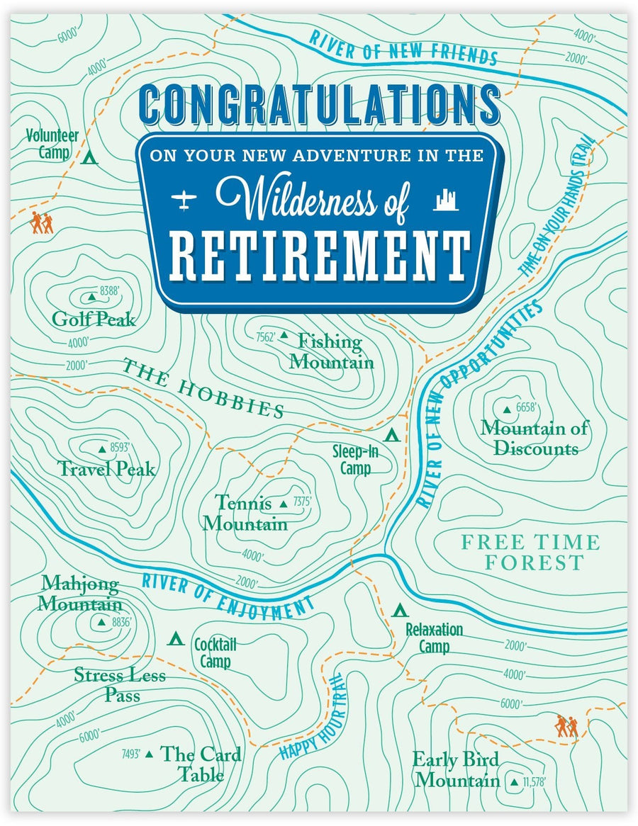 Waterknot Card Retirement Topo Map Card