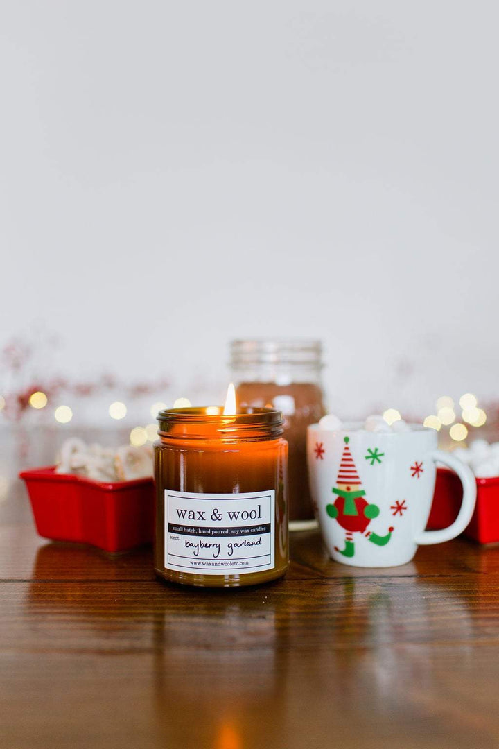 wax & wool Candle Bayberry Garland - 9oz Pure Soy Wax Candle
