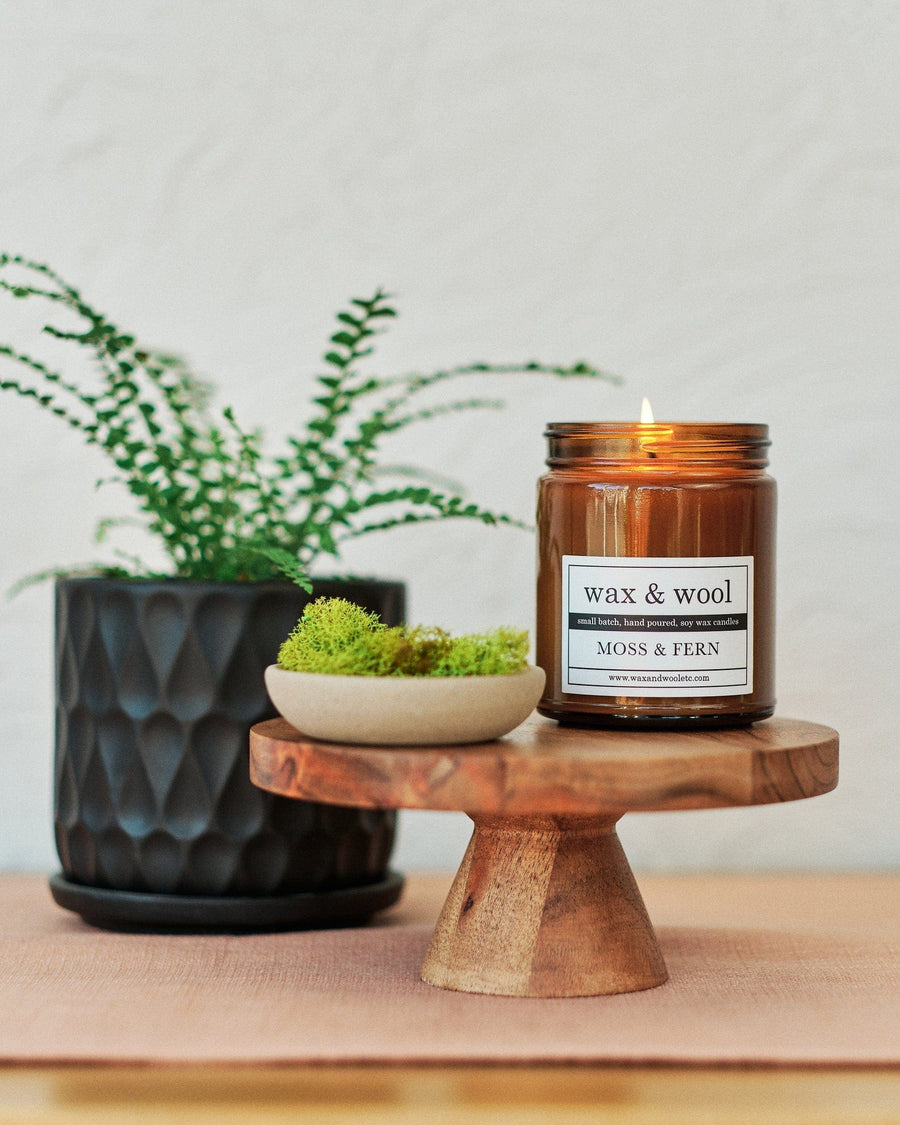 wax & wool Candle Moss & Fern - 9 oz Pure Soy Wax Candle