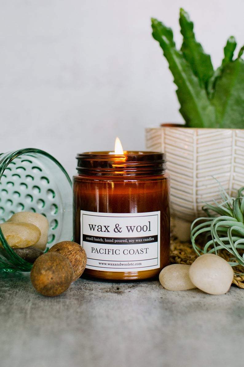 wax & wool Candle Pacific Coast - 9 oz Pure Soy Wax Candle