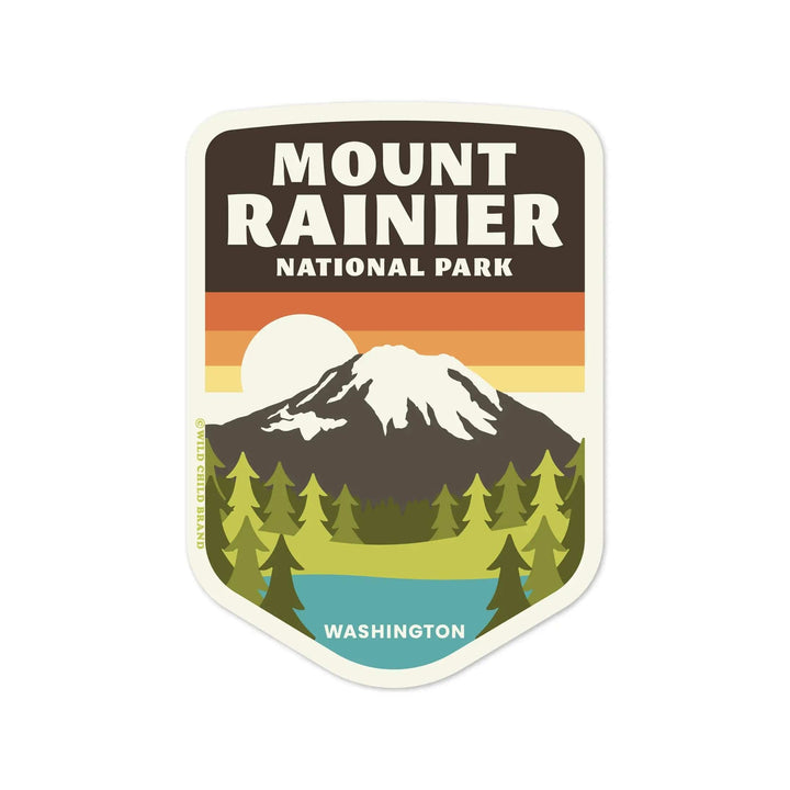 Wild Child Brand Sticker Mount Rainier National Park Sticker