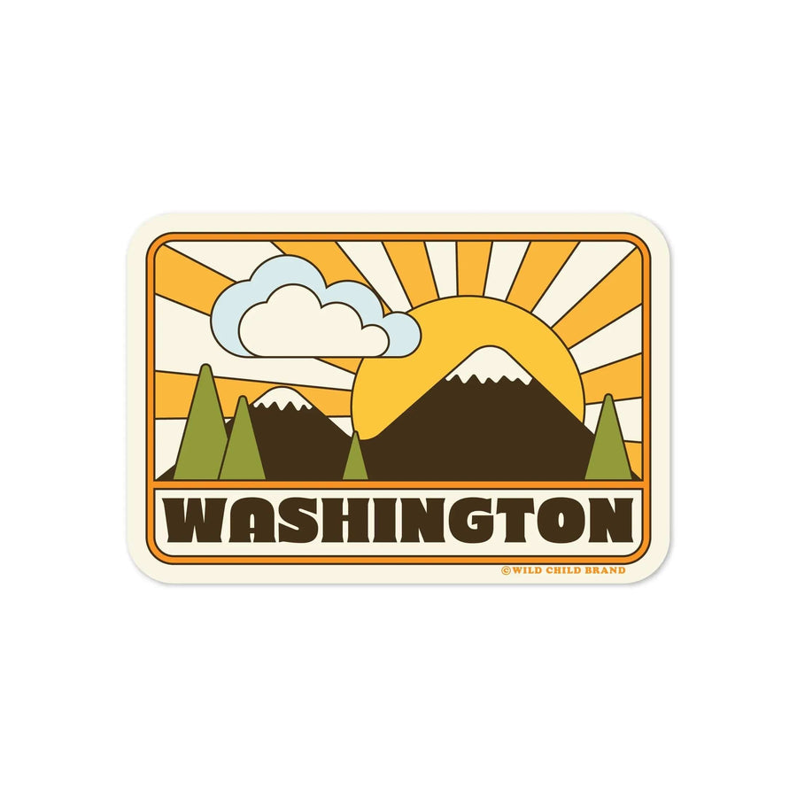 Wild Child Brand Sticker Washington Sunrise Sticker