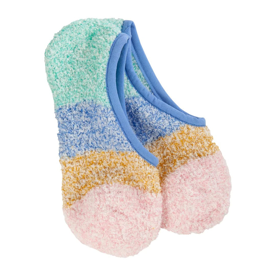 World's Softest Socks Socks Blue Multi Colorblock Footsie Socks