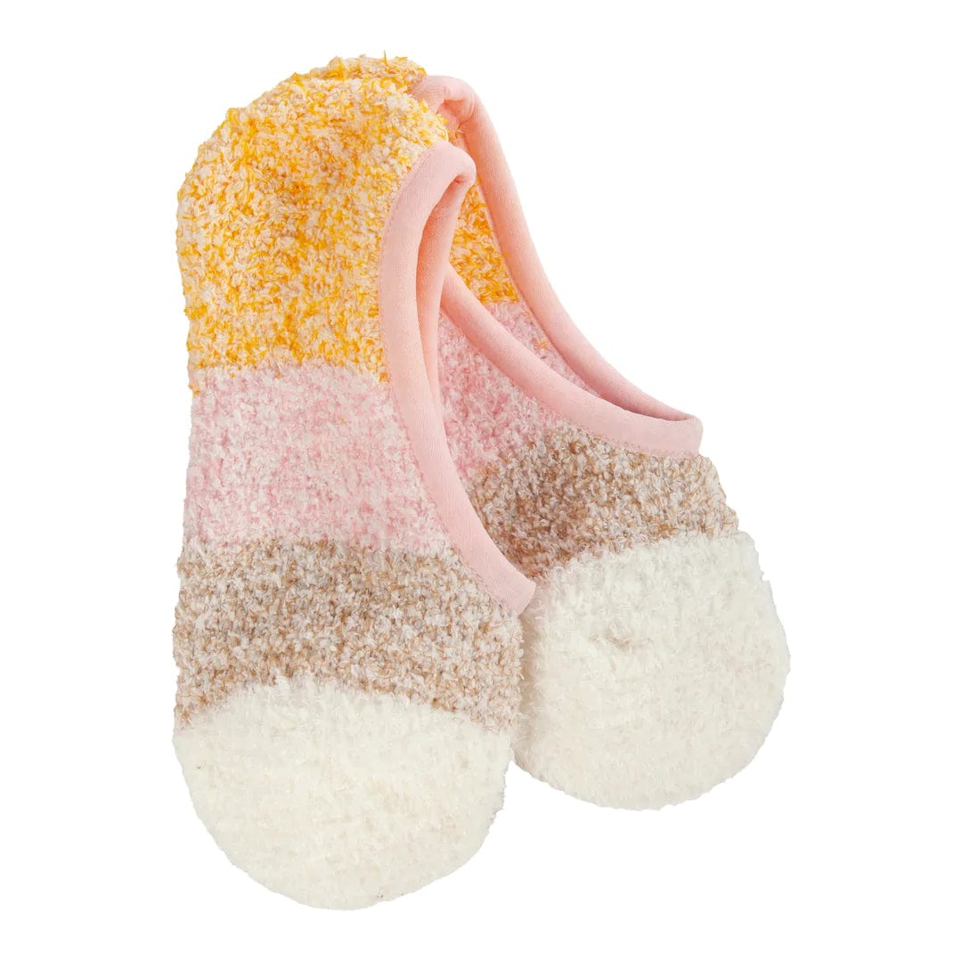 World's Softest Socks Socks Pink Multi Colorblock Footsie Socks