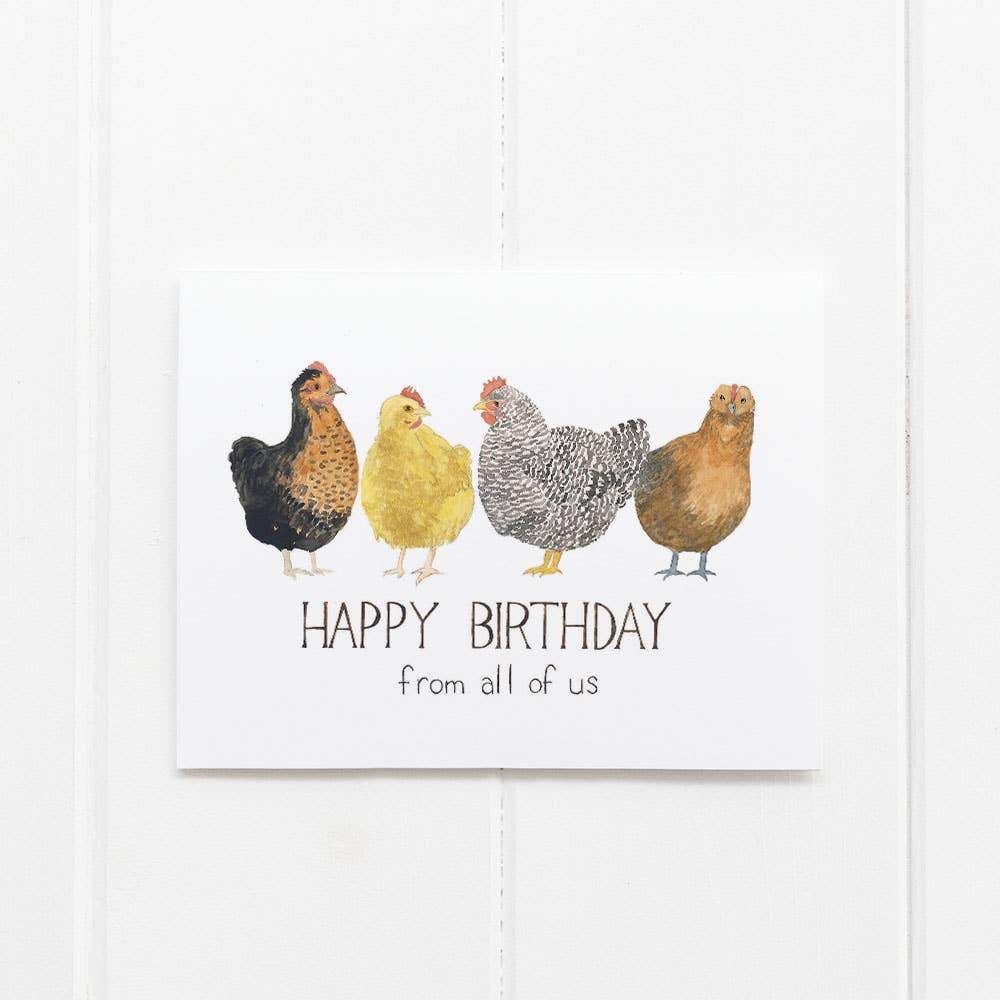 Yardia Card Chickens Birthday Card
