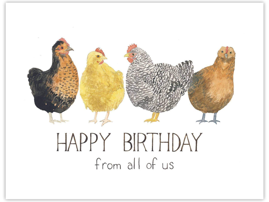 Yardia Card Chickens Birthday Card