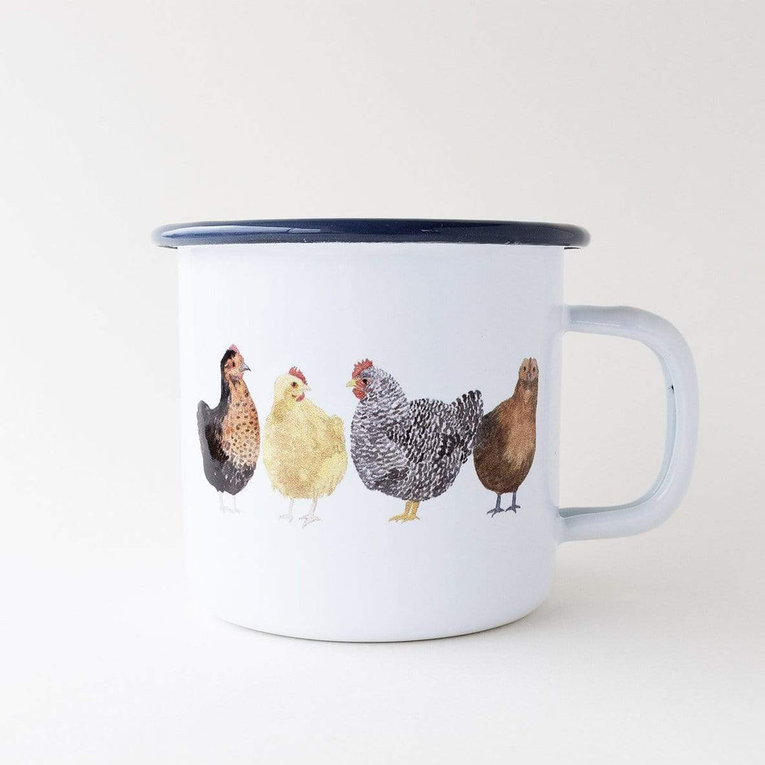 Yardia Mug Chickens Enamel Camp Mug