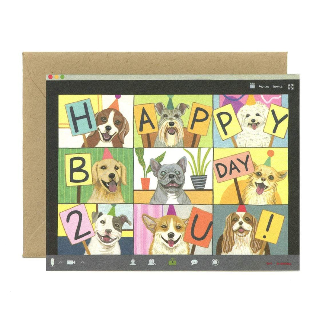 Yeppie Paper Card Dog Zoom Birthday Card