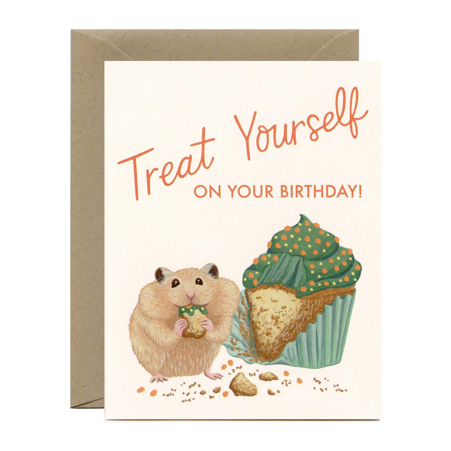 Yeppie Paper Card Hamster Cupcake Birthday Card