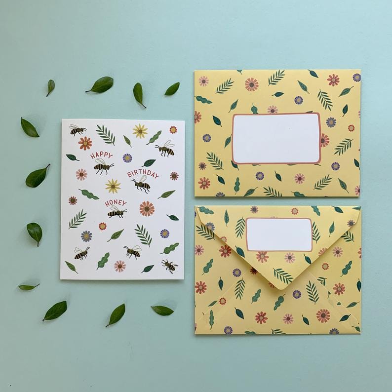 Yeppie Paper Card Honey Bee Birthday Card With Custom Envelope