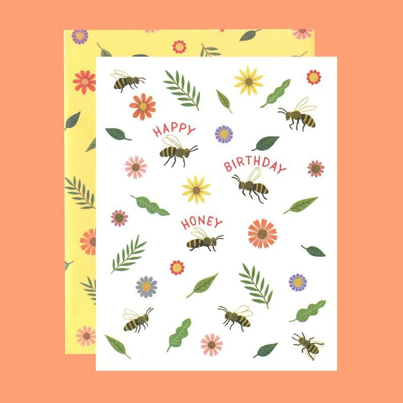 Yeppie Paper Card Honey Bee Birthday Card With Custom Envelope