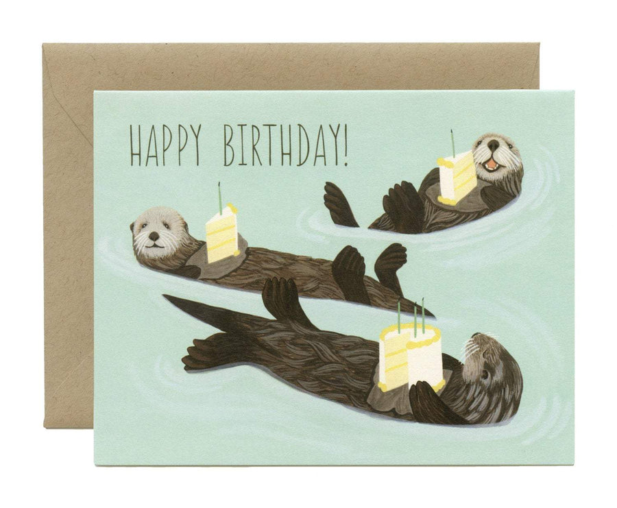 Yeppie Paper Card Sea Otters - "Happy Birthday!" Card