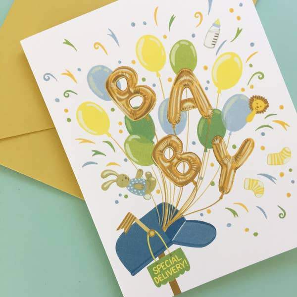 Yeppie Paper Card Special Delivery Baby Card