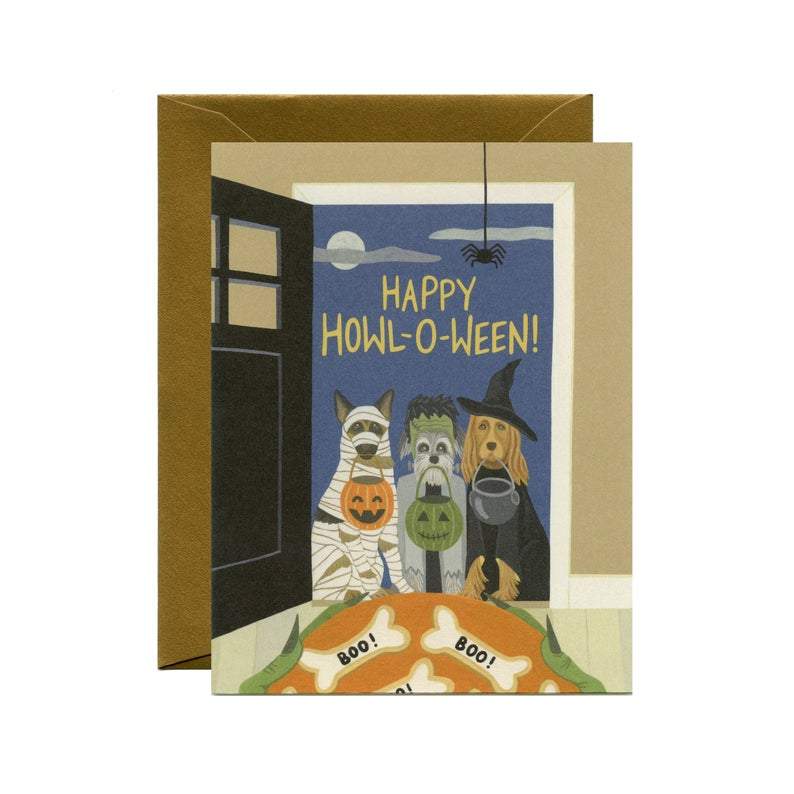 Yeppie Paper Card Trick Or Treat Dogs - "Happy Howl-O-Ween!"