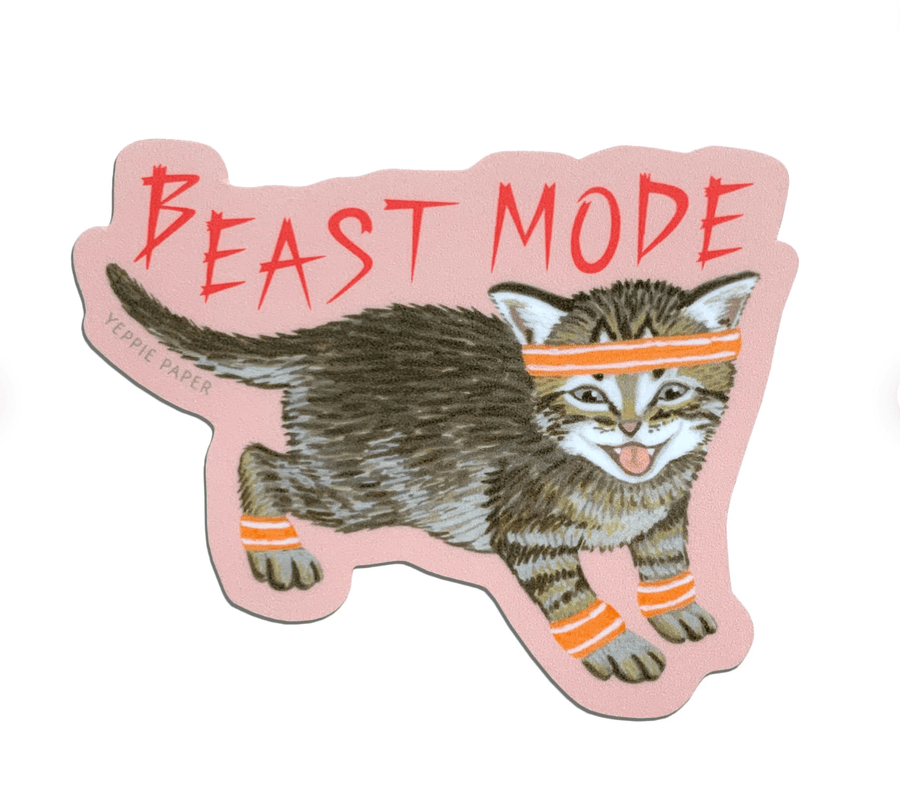 Yeppie Paper Sticker Beast Mode Kitten Sticker