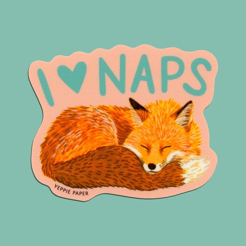 Yeppie Paper Sticker Napping Fox Die Cut Matte Vinyl Sticker