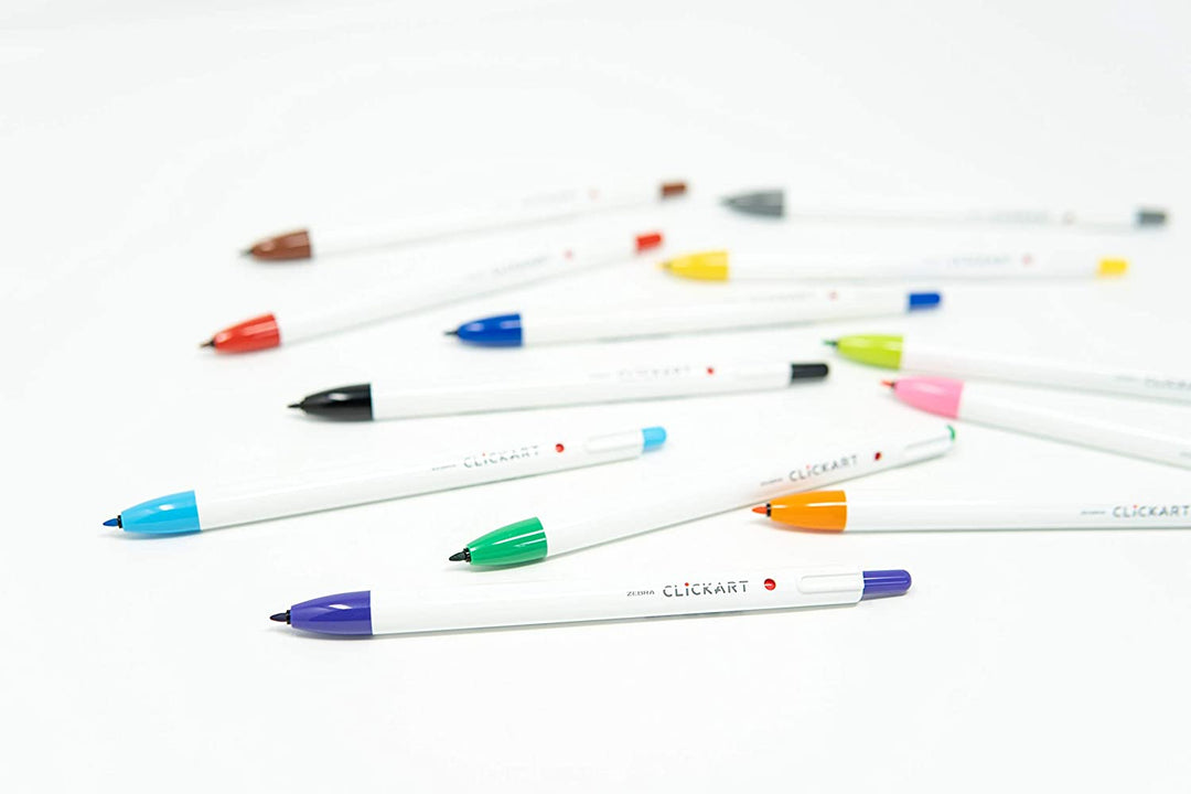 Zebra Pen ClickArt Retractable Marker Pen 0.6mm - Set of 6